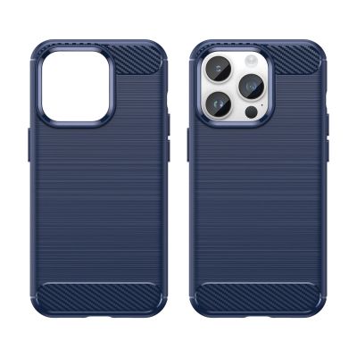 8. Carbon Case für iPhone 14 Pro Max flexible Gel-Rückseite blau