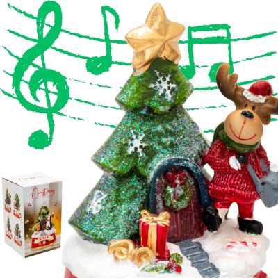 7. Weihnachtsdekoration mit einem spielenden Rentier