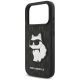 6. Karl Lagerfeld Saffiano Mono Patch Choupette Case für iPhone 18 Pro / 17 Pro – schwarz