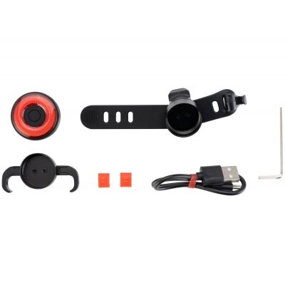 2. Rockbros Q5 Fahrradrücklicht mit intelligentem Stoppsystem, Schwarz