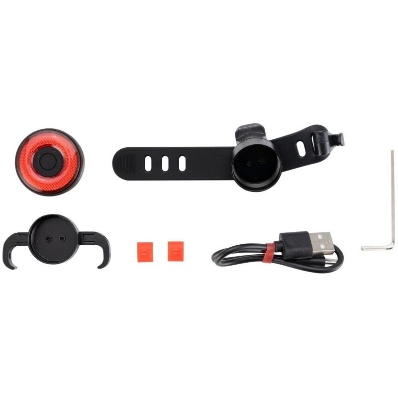 2. Rockbros Q5 Fahrradrücklicht mit intelligentem Stoppsystem, Schwarz