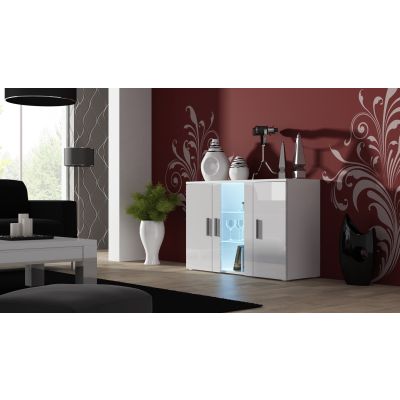 Kommode 120 cm SOHO S7 weiß/weiß glänzend