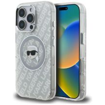 Karl Lagerfeld IML Karl Head Logo MagSafe Hülle für iPhone 16 Pro Max – Grau
