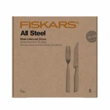 FISKARS Steakbesteck-Set, 24-teilig, komplett aus Stahl