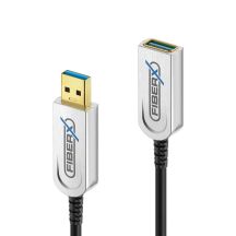 FiberX FX-I650-010 USB-Kabel, USB 3.2 Gen 1 (3.1 Gen 1), 10 m, USB-A, 10 Gbit/s, 4,5 W, Schwarz/Silber