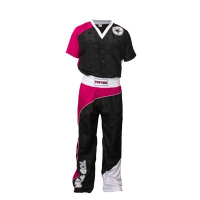TOP TEN "BOW" Kickbox-Outfit schwarz und pink XL (190 cm)