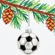 5. MICA Glas-Weihnachtskugel Fußball