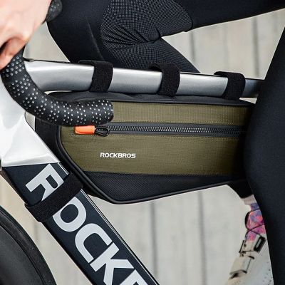 10. Rockbros 30120079001 Fahrradtasche für 1,7 l Rahmen – Grün und Schwarz