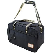 REISETASCHE ALS HANDGEPÄCK FÜR DAS FLUGZEUG, SCHWARZ + WEISSE AUFSCHRIFT SEMI LINE