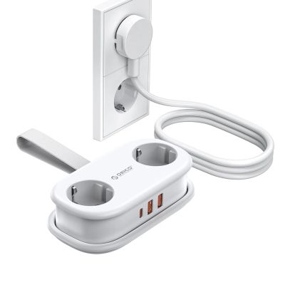 Orico APP 15,5W 5-in-1 Steckdosenleiste (2x AC + 2x USB-A + 1x USB-C) – Weiß