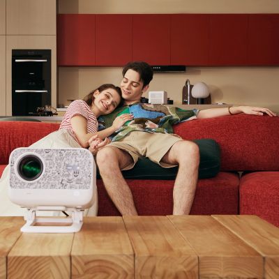 14. Yaber L2 Plus LCD FullHD 1080p Multimedia-Projektor mit JBL-Lautsprechern - Beige