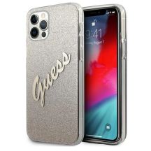 Guess GUHCP12LPCUGLSGO iPhone 12 Pro Max 6,7" Gold/Gold Hardcase Glitter Gradient Script
