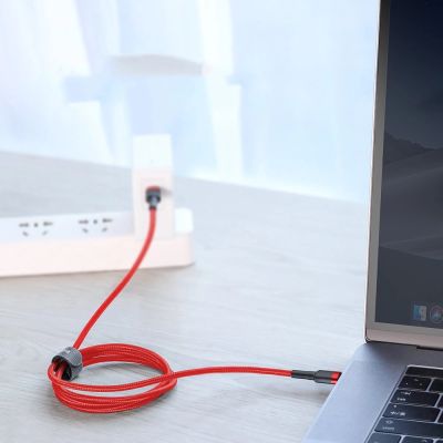 8. Baseus CATKLF-G09 USB-C – USB-C PD QC-Kabel 60 W 3 A 480 Mbit/s 1 m – rot