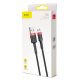 19. Baseus Cafule Cable strapazierfähiges Nylonkabel USB / Micro USB 2A 3M schwarz-rot (CAMKLF-H91)
