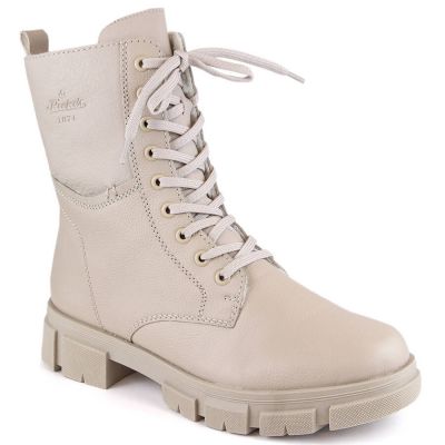 13. Rieker W RKR613 bequeme isolierte Lederstiefelette, beige