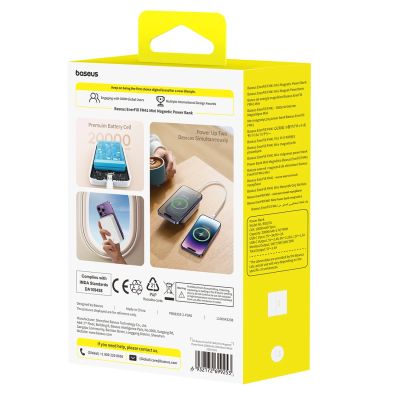 4. Baseus EnerFill FM41 20000mAh 20W Magnetische Powerbank mit USB-C-zu-USB-C-Kabel (30 cm) – Weiß