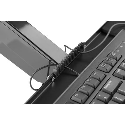 28. Einzelner, wandmontierter Monitorarm mit LCD-Bildschirm und Tastatur, max. 32 Zoll, max. 8 kg, neig- und schwenkbar
