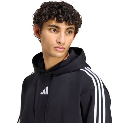 4. adidas Essentials Fleece-Hoodie für Herren mit 3 Streifen, Schwarz, KY6602