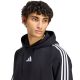 4. adidas Essentials Fleece-Hoodie für Herren mit 3 Streifen, Schwarz, KY6602