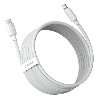 4. Baseus Simple Wisdom Lightning / USB-C Kabel 20W 1,5 m 2 Stück - Weiß