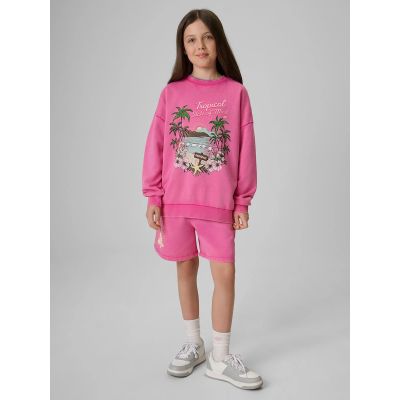 3. Lockerer Mädchen-Sweatshirt ohne Kapuze 4F 4FJRSS26TSWSF2970-54S