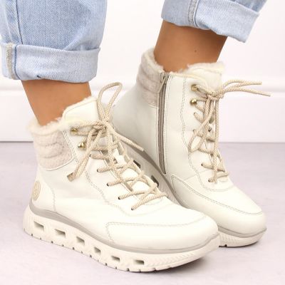 7. Rieker W RKR720 isolierte Sportstiefel, weiß