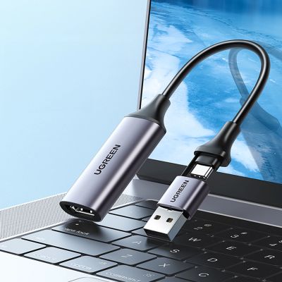 9. Ugreen CM489 40189 HDMI (Buchse) - USB-A / USB-C (Stecker) Aufnahmekarte - Grau