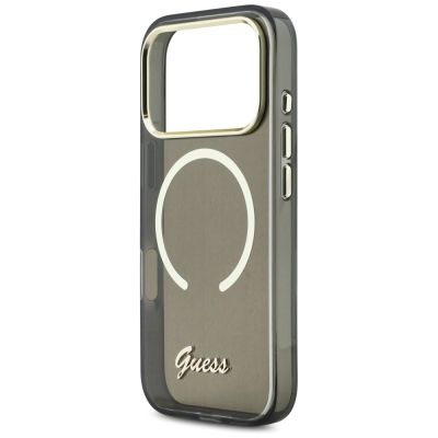 6. Guess IML Script Metal MagSafe Hülle für iPhone 17 Pro Max – Schwarz