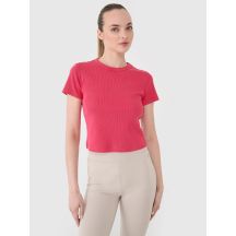 Schmales geripptes Damen-T-Shirt 4F 4FRSS25TTSHF2696-54S