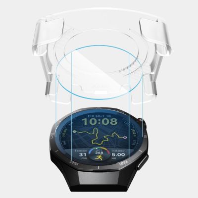 4. Tech-Protect Easy Set+ 2er-Pack Panzerglas für Huawei Watch GT 5 Pro 46 mm - Transparent