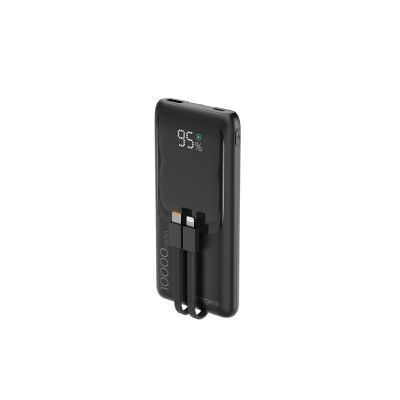 3. GEMBIRD Powerbank 10000mAh mit LCD-Display, integrierten Kabeln und QC3.0 20W Schnellladefunktion