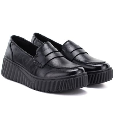 3. Schwarze Keilmokassins aus Leder, Vinceza 133135