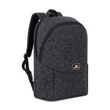 RIVACASE Anvik 15,6"-Laptop-Rucksack, 15 l, schwarz, aus wasserdichtem Material, Fächer für ein 10,5"-Tablet, Smartphone, Dokumente, Zubehör, Trinkflasche