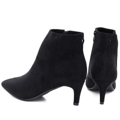 5. Gefütterte Damen-Ankle-Boots mit niedrigem Absatz, Wildleder, schwarz, Sergio Leone BT-65