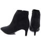 5. Gefütterte Damen-Ankle-Boots mit niedrigem Absatz, Wildleder, schwarz, Sergio Leone BT-65