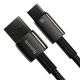 4. Baseus Wolfram Gold USB-A auf USB-C Kabel 480Mb/s 100W 1m Schwarz (CAWJ000001)