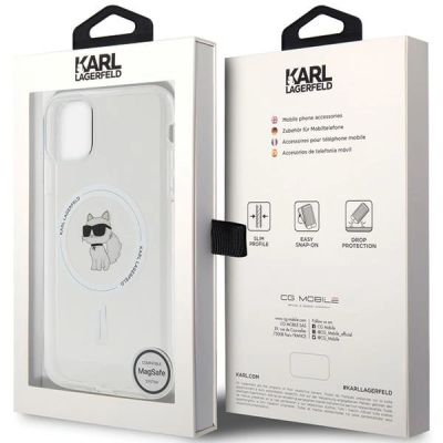 8. Karl Lagerfeld IML Choupette MagSafe Hülle für iPhone 11 / Xr – transparent