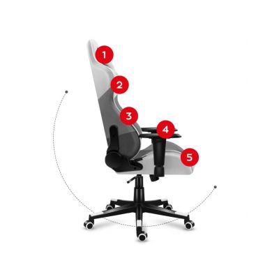 16. Huzaro Force 6.2 Gaming-Stuhl aus weißem Netzgewebe
