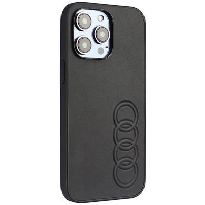 2. Audi Kunstleder iPhone 14 Pro Max 6,7" schwarz/schwarz Hardcase AU-TPUPPCIP14PM-TT/D1-BK