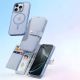 3. Dux Ducis Lawa iPhone 16 Pro Lederhülle mit abnehmbarer magnetischer Brieftasche - Blau