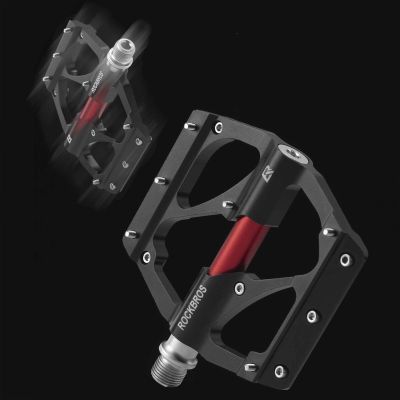 10. Rockbros 2020-12BBK Plattform-Fahrradpedale aus Aluminium – Schwarz