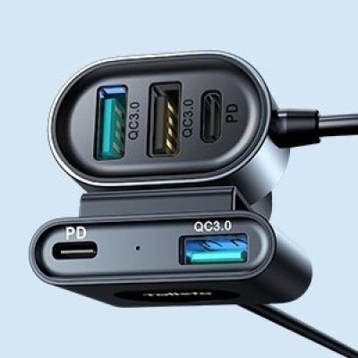 13. Joyroom Autoladegerät 2xPD + 2xQC3.0 72W 1,5m schwarz (JR-CL05)