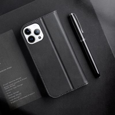 12. Dux Ducis Hivo echt Leder booktype case schutzhülle aufklappbare hülle für iPhone 14 Pro Max braun