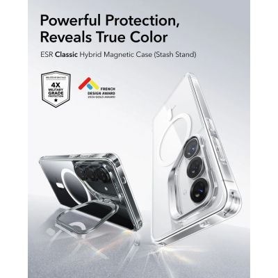 4. ESR Classic Hybrid Kickstand MagSafe Hülle für Samsung Galaxy S26+ - Transparent