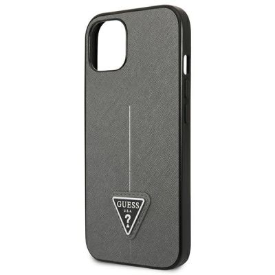 6. Guess SaffianoTriangle Logo Case für iPhone 13 / 14 / 15 6.1" - Silber