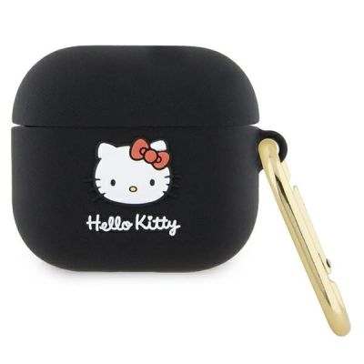 Hello Kitty Silikon 3D Kitty Head Hülle für AirPods 3 – Schwarz
