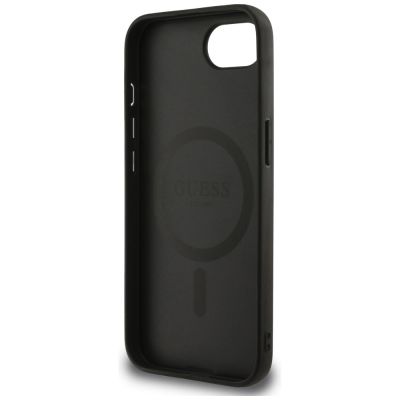 7. Guess Peony Script Logo MagSafe iPhone 16e Hülle Schwarz
