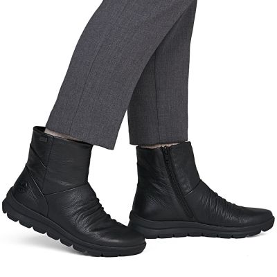 6. Rieker Z0066-00 Wasserdichte, gefütterte Damen-Lederstiefel, Schwarz
