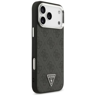 4. Guess 4G Triangle Logo MagSafe Hülle für iPhone 17 Pro Max / 18 Pro Max - Schwarz & Silber