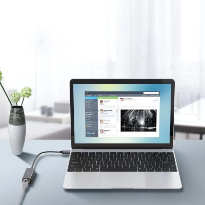 6. Orico XC-R45-V1 USB-C auf RJ45 Gigabit-Ethernet-Netzwerkadapter (1 Gbit/s) – Schwarz
